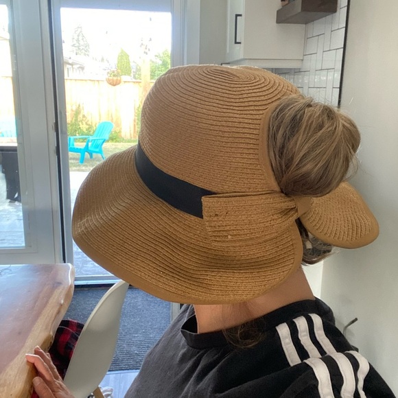 David And Young Packable Straw Ponyflo Sun Bow Hat - Picture 4 of 4
